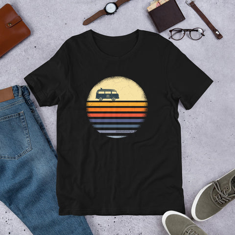 Gradient Sunset Surf Van - Short-Sleeve Unisex T-Shirt